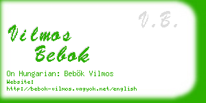 vilmos bebok business card