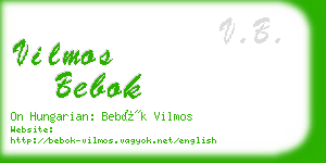 vilmos bebok business card
